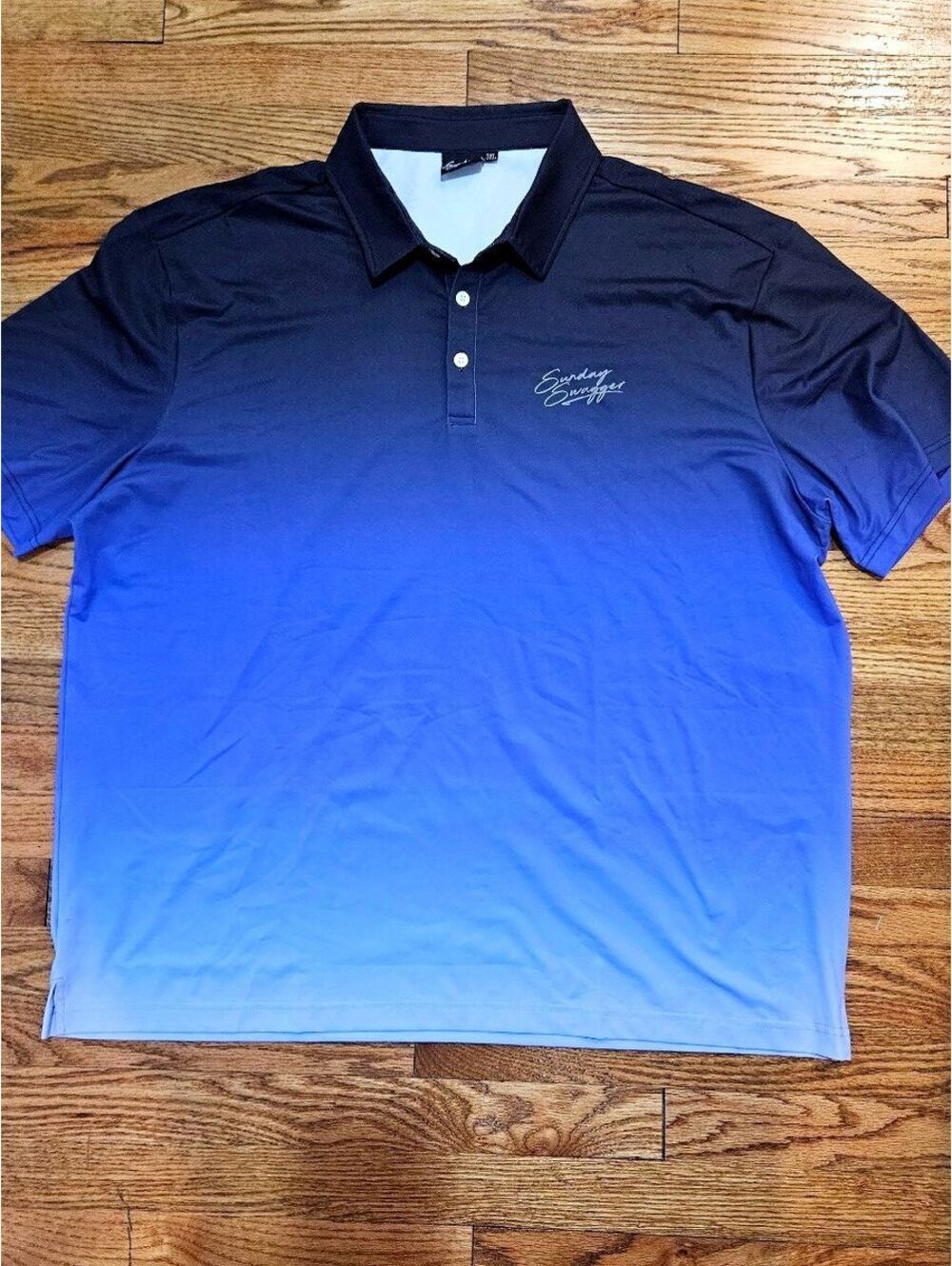 Sunday Swagger Gradient Black to Purple and Blue Tones Polo 3XL